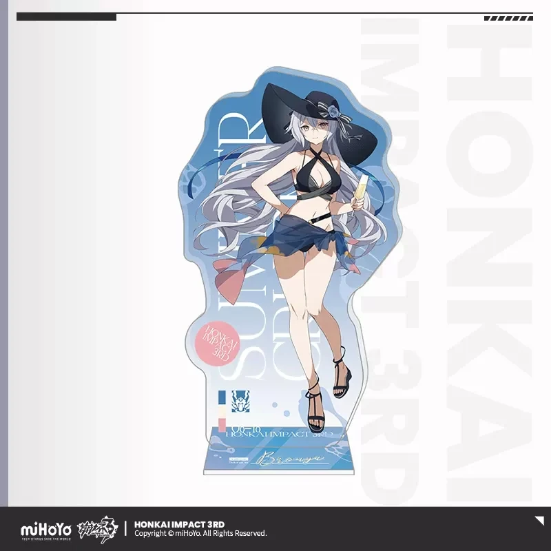 3D Game Honkai Impact 3 Cosplay Standbeeld Zomer Cruise Accessoires Anime Badmode Stand Bronya Kiana Acryl Cijfers Ornamenten