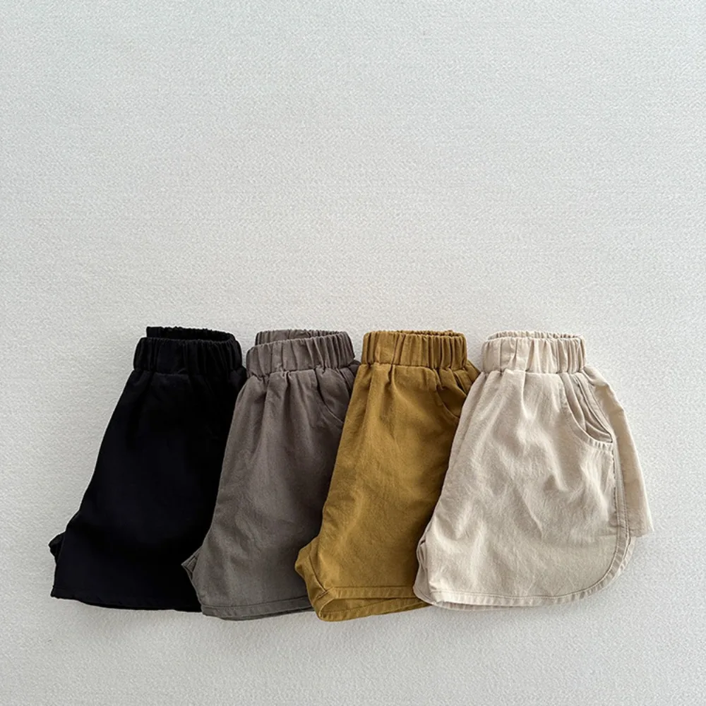 5038 Children's Hot Pants Summer New Solid Color Baby Boy's Shorts 1-7Year Kid's Pant Shorts