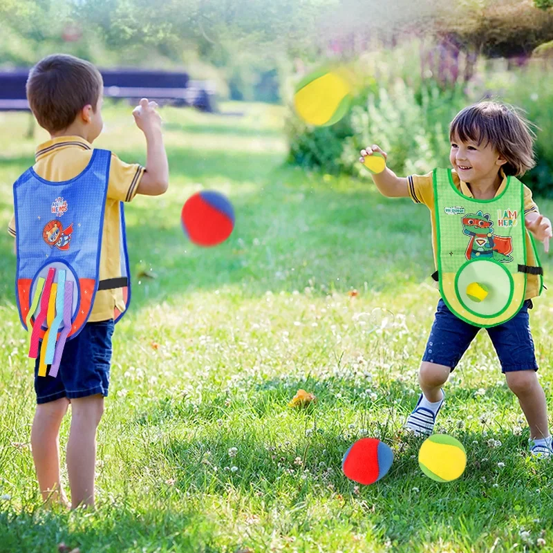 Outdoor Sports Toy Jersey Fabric Props Throw Catch Soft Fleece Balls Safe for Kids Teens Adults Gift Sticky Dodge Ball Game Vest