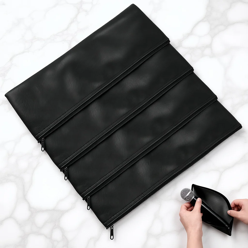 

4pcs Microphone Storage Bag Premium Wear-Resistant Pouch For Outdoor Travel Portable Mic Carrier Waterproof Dustproof