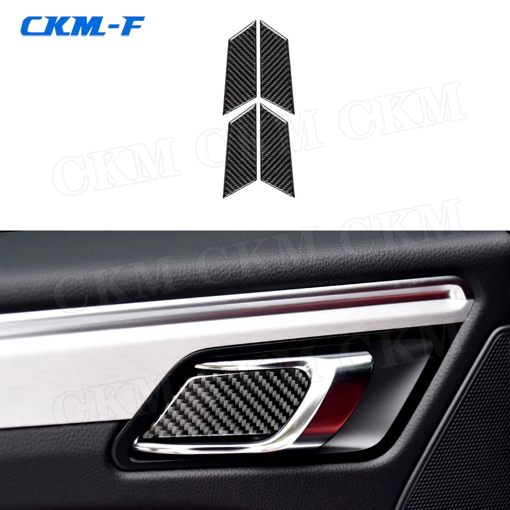 

Carbon Fiber Car Door Handle Wrist Bowl Trim Cover Decals Stickers for Porsche Macan 2015-2018 Interior Accessories