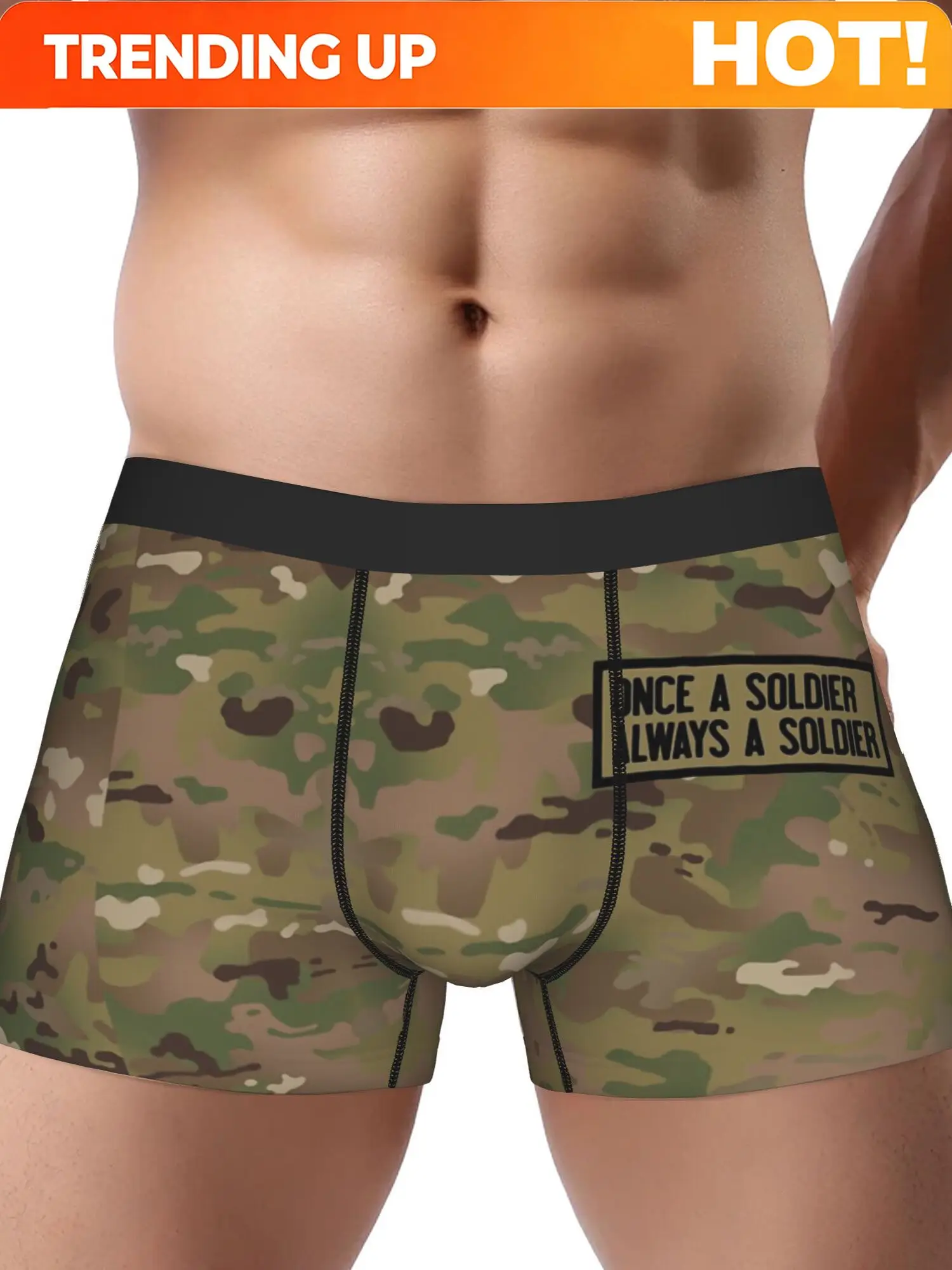 BIIHUDU Men'S Camo Print Boxer Briefs - 