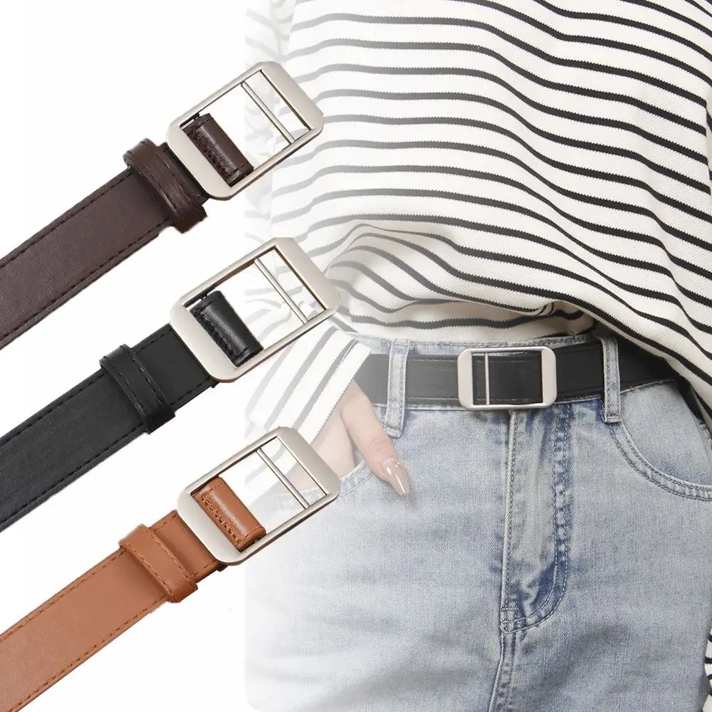 Women Luxury Design Leather Belt Casual Versatile Thin Waist Strap Trouser Dress Belts