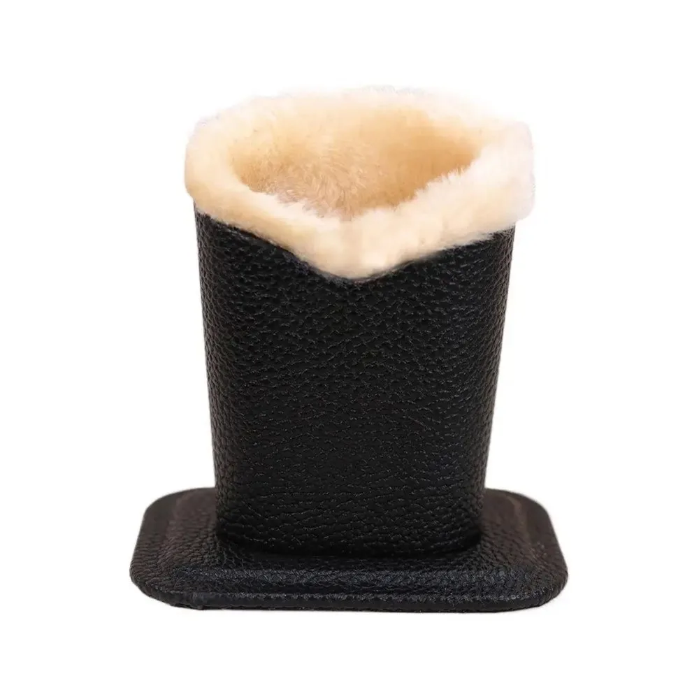 PU Leather Plush Eyeglass Holder Soft Plush Lining Large Capacity Eyeglass Stand Display Save Space Brush Pot Pen Holder