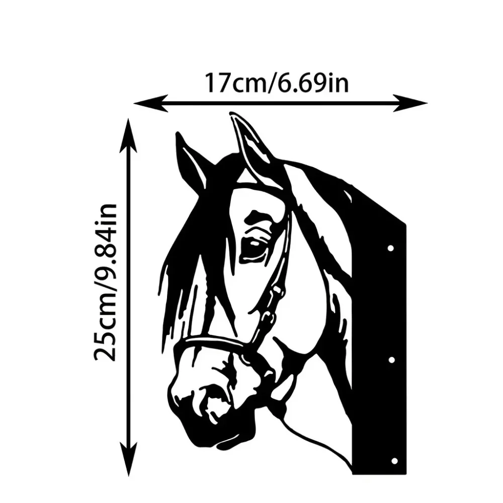 1pc Horse Silhouette Iron Art, Outdoor Garden Fence Decoration, Rustic Farm Wall Decor for Home and Party