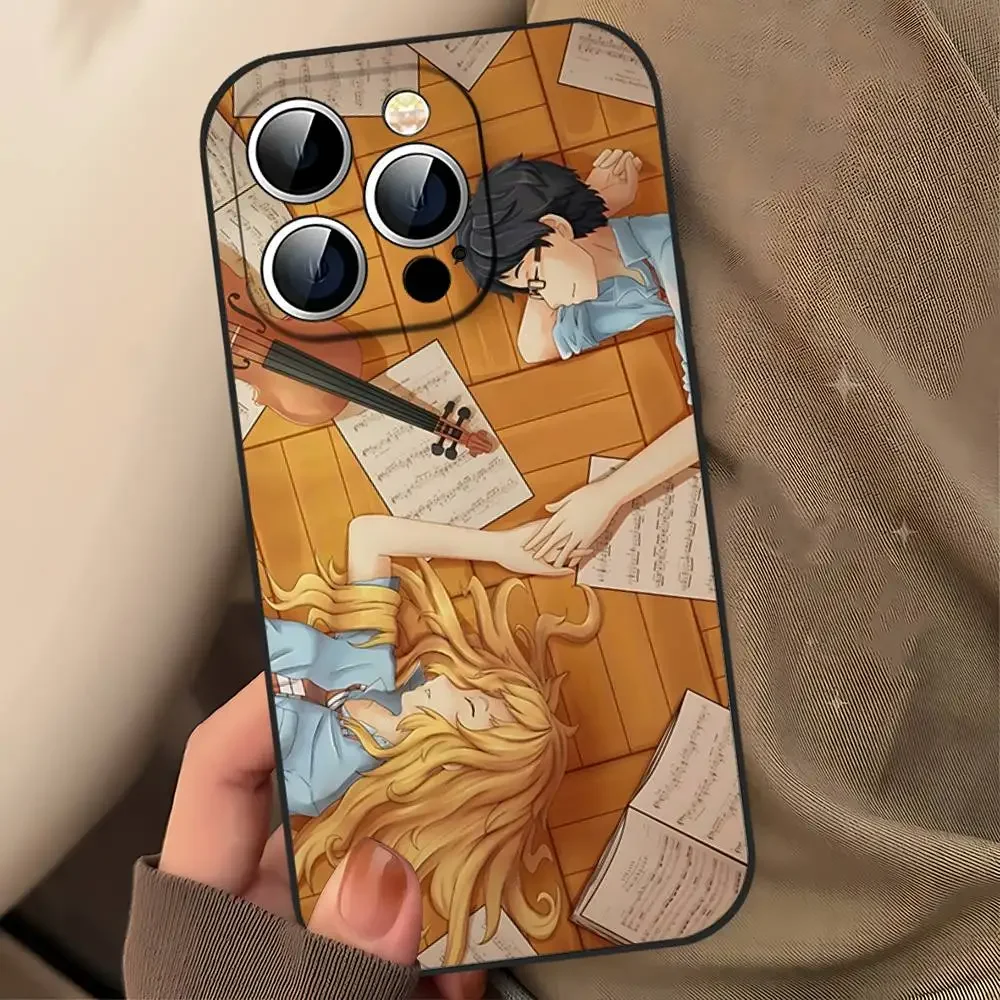 Amine Y-Your Lie In Aprils جراب هاتف جراب هاتف آيفون 17 16 15 11 13 14 Pro Max 7 8 Plus X Xr Xs Max 12 Mini Black Shell Co #5