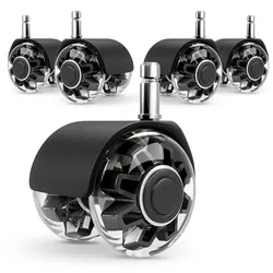 (Set of 5) Office Chair Wheels eplacement 2 Inch  Pole M10/M11 Heavy Duty Caster Wheels Quick & Quiet Rolling Chair Casters