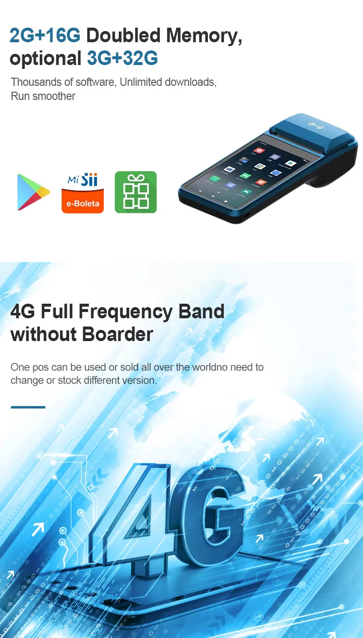 آلة الدفع المتنقلة المحمولة نظام Android Pos 4g Nfc يده Pos رخيصة غير متصل Mini Pos Terminal الدفع المحمول