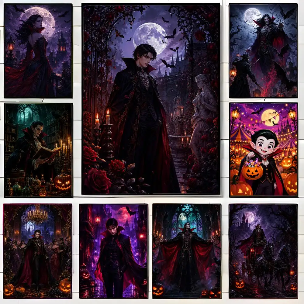 Halloween Vampire Poster Wall Art Print Decorative Mural Home Decor Gift Unframed
