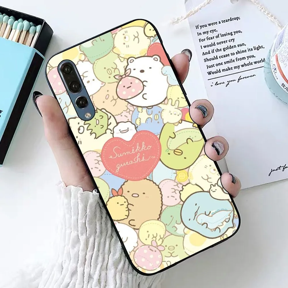 Sumikko gurashi capa de telefone, fofa, para huawei p 8 9 10 20 30 40 50 pro lite psmart honor 10 lite 70 mate 20lite