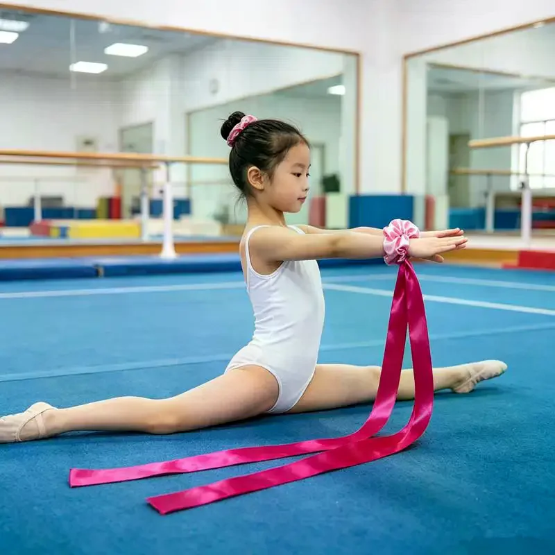 /HTF/Dance Accessories Polyester Gymnastics Long Ribbon Elastic Rainbow Ribbon Headband Multicolor Wrist Straps Cheerleading