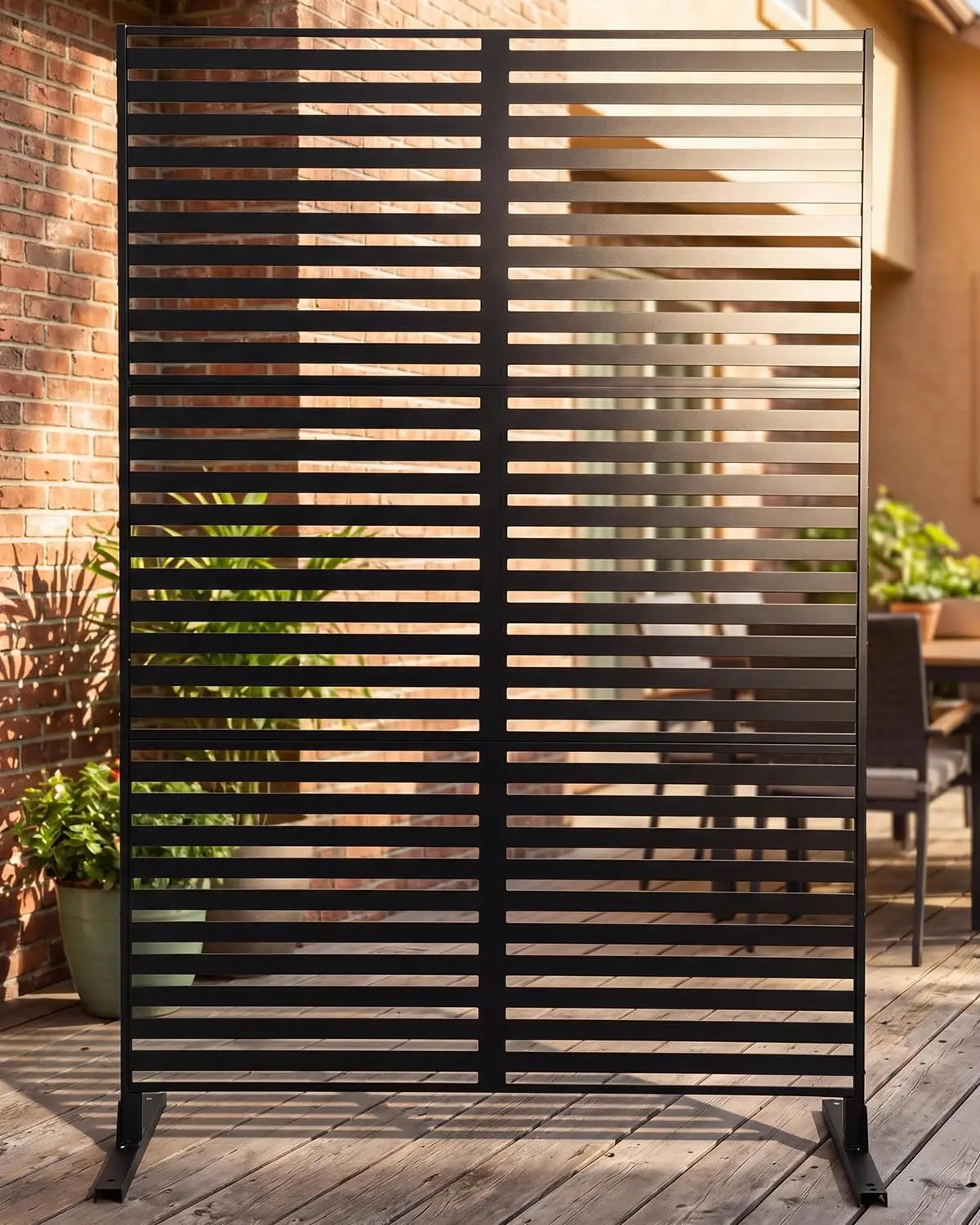 Metal Privacy Screen Outdoor 48 W X 75 H Freestanding Steel Decorative Garden Fence Privacy Divider Panels For Patio Yard Balcony And Pool Enclosure
