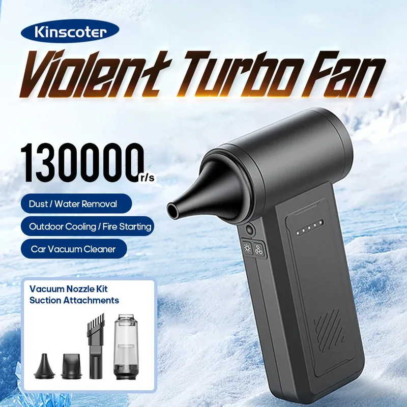 

Violent Turbo Fan 130000 RPM Powerful Air Blower 8000mAh 5 Speed Adjustable Portable Dust Cleaner with LED Light for Keyboard Ca
