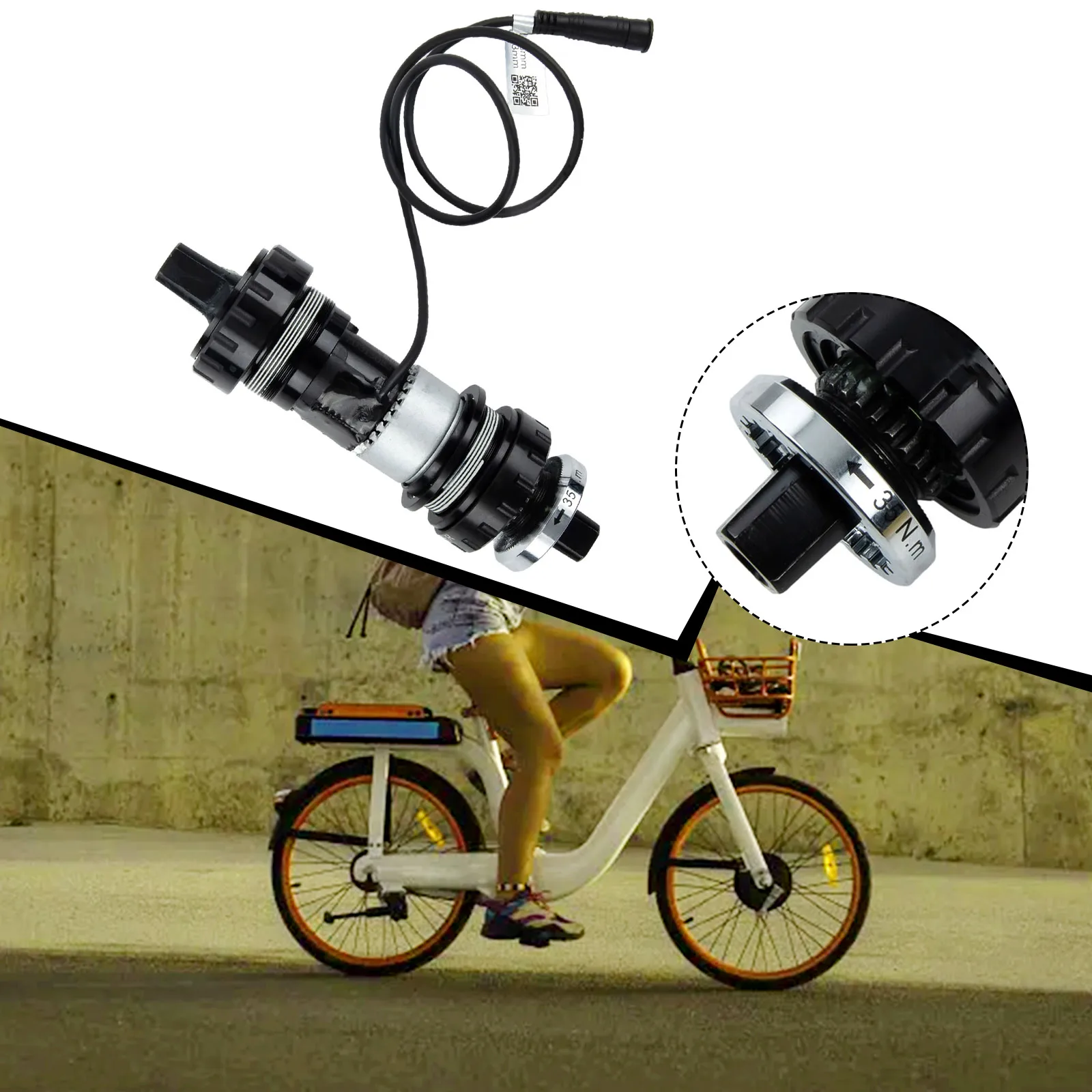 Robust Torque Center Axle Sensor for Bafang Systems Fits Standard 73mm Widths and Comes Equipped with a Reliable Cable