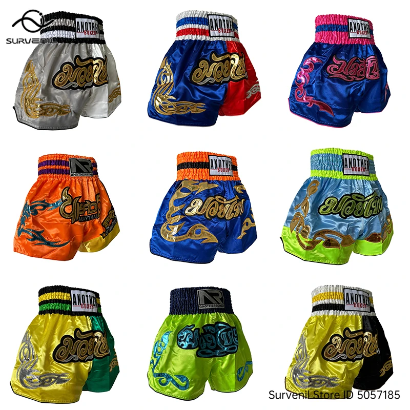 

Muay Thai Fight Shorts Kick Boxing Pants Child Men Women Silk Satin Thailand Sparring Cage Fighting Grappling Kickboxing Pants