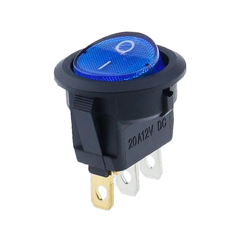 4Pcs 12V/220V Led Switch 16A 12V Light Switch Power Switch Car Button Lights ON/OFF 3pin Round Rocker Switch KCD1