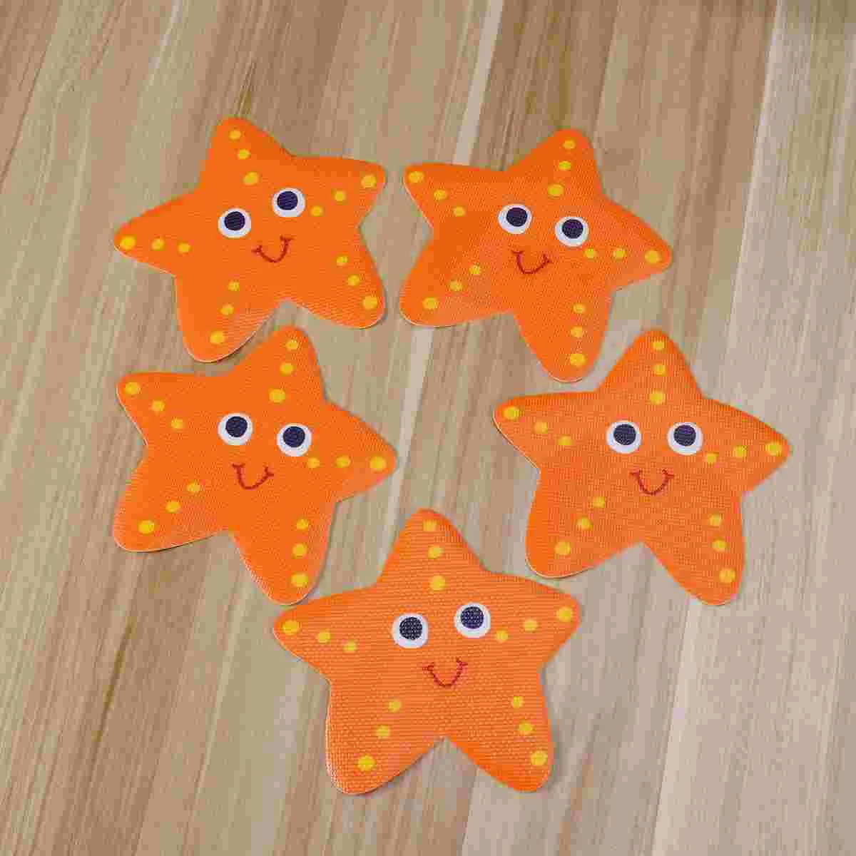 5 X Bath Non Bathtub Stickers Baby Tubs Kids Safety Appliques PVC Shower Sticker Anti-Slip Textured Mat Handle