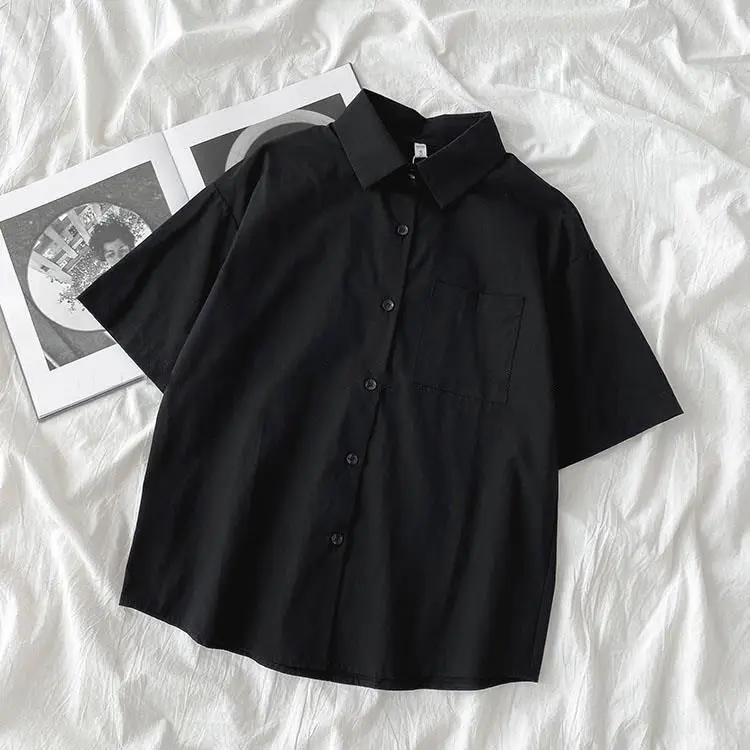 Women's 2025 Spring and Autumn New Korean Loose Women's White Spring and Summer Fashionable All-match Shirt Lapel Top