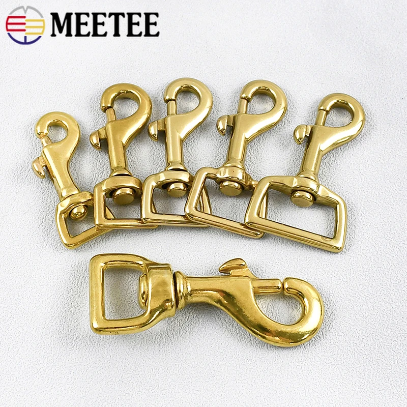 

2Pcs 12-38mm Solid Brass Belt Buckle Bag Strap Swivel Lobster Clasp Keychain Snap Hook Dog Leash Carabiner Clips DIY Accessories
