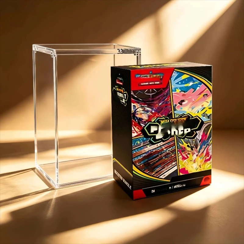 Clear Acrylic Display Case for Pokemon Booster Packs, Dust-proof Hard Transparent Protective Display Case for Trading Card