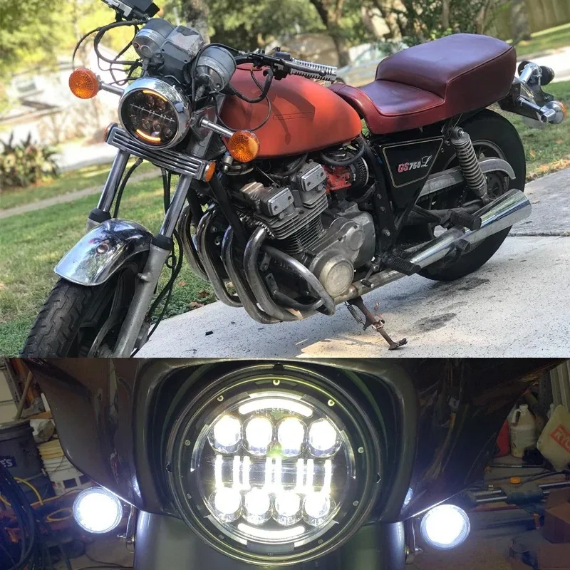 

A Versatile Auxiliary Fog Light for Motorcycles, Featuring 16 High-Brightness LED Bulbs, 7 Inches in Size, 60W Power, And an H4