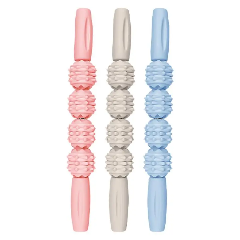 4-Wheel Massage Neck Leg Massager Stick Anti-Cellulite Stick Body Foot Leg Slimming Massage Muscle Roller Massage Stick