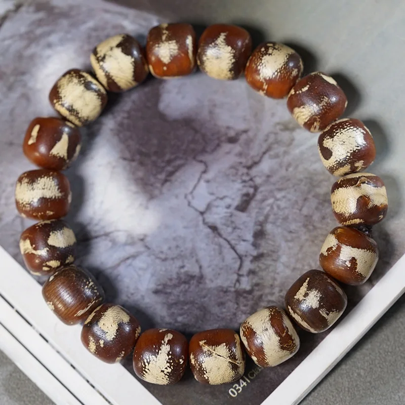Nha Trang white agarwood old-style single-loop bracelet Buddhist cultural artifact wooden string prayer beads