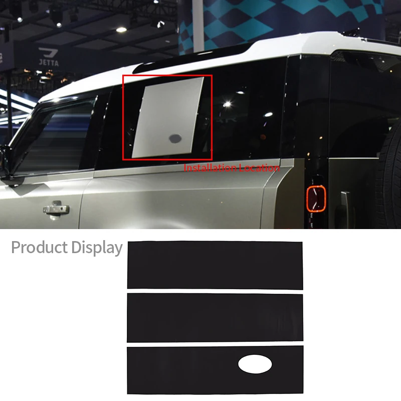 

For Land Rover Defender 90 2020-2021 Car Rear Door Exterior Side Window Pull Flower Film Stickers Decal Emblem Car Accessories