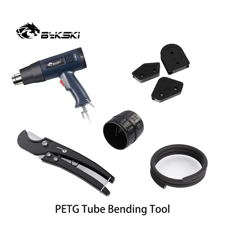Bykski PC Water Cooling Rigid Pipe Bend Tool Kit For Acrylic + PETG Hard Tube / Heat Gun / Chamfer / Rubber / Strip / Steel Saw
