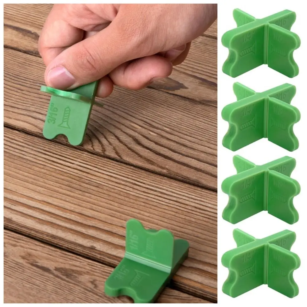 

4Pcs 4 Thicknesses Deck Spacer Tool 1/16", 1/8", 3/16", 1/4" Green Deck Board Spacers Plastic Auxiliary Deck Spacers Assorted