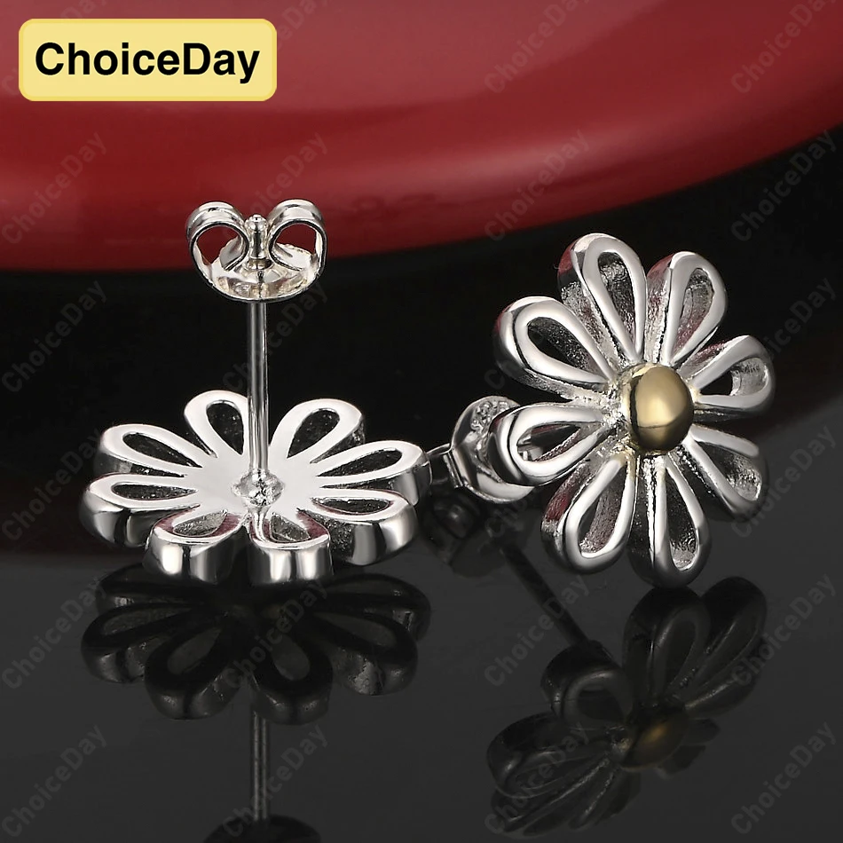 

ChoiceDay 925 Sterling Silver Exquisite Sunflower Earrings for Women Party Wedding Jewelry Fashion Accessories