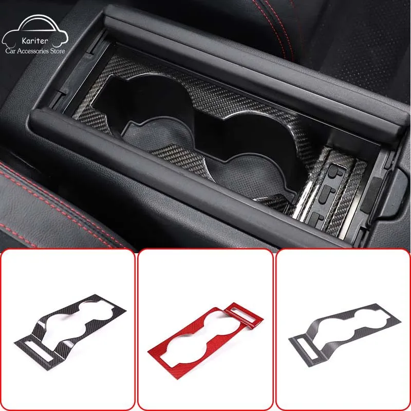 

For Subaru BRZ For Toyota 86 2022 Real Carbon Fiber Car Center Control Cup Holder Frame Decorative Sticker Interior Accessories