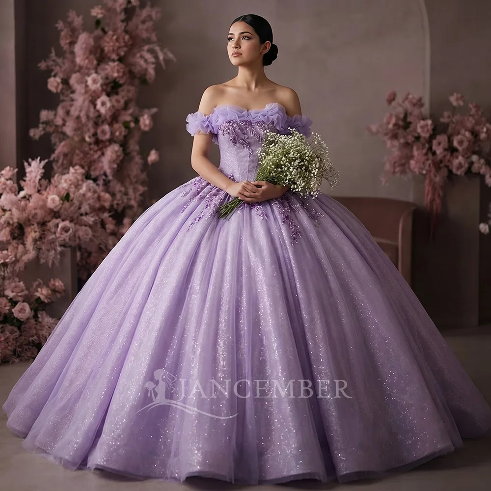 

Индивидуальное лавандовое бальное платье для Квинсеаньеры с кружевными аппликациями, бисером и кристаллами, корсетное, для Sweet 16, Vestidos De XV, 15 Anos