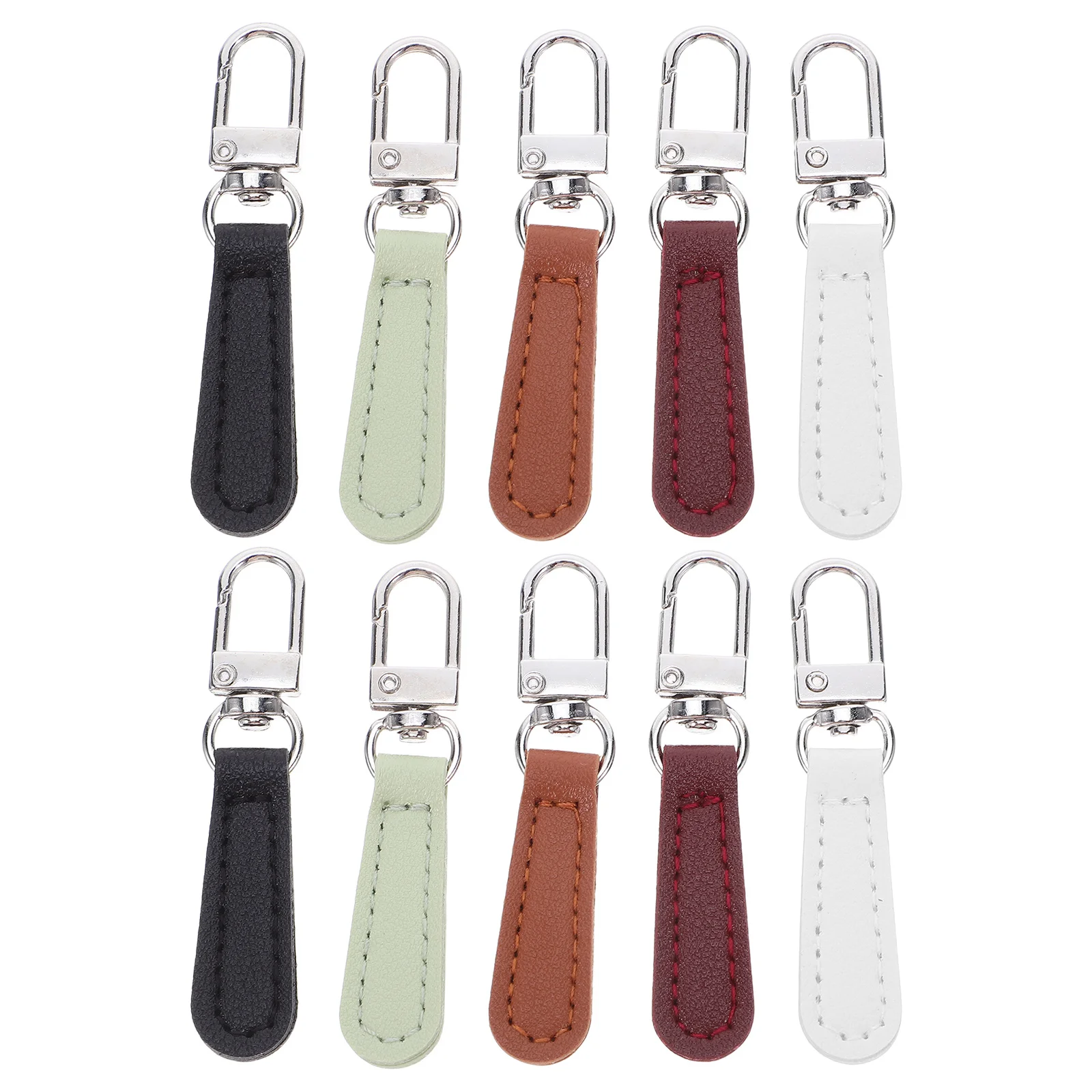 

10Pcs Zipper Pull Replacement Detachable Soft PU Handle Repair Kit for Jackets Backpacks Purses Luggage Universal Zipper