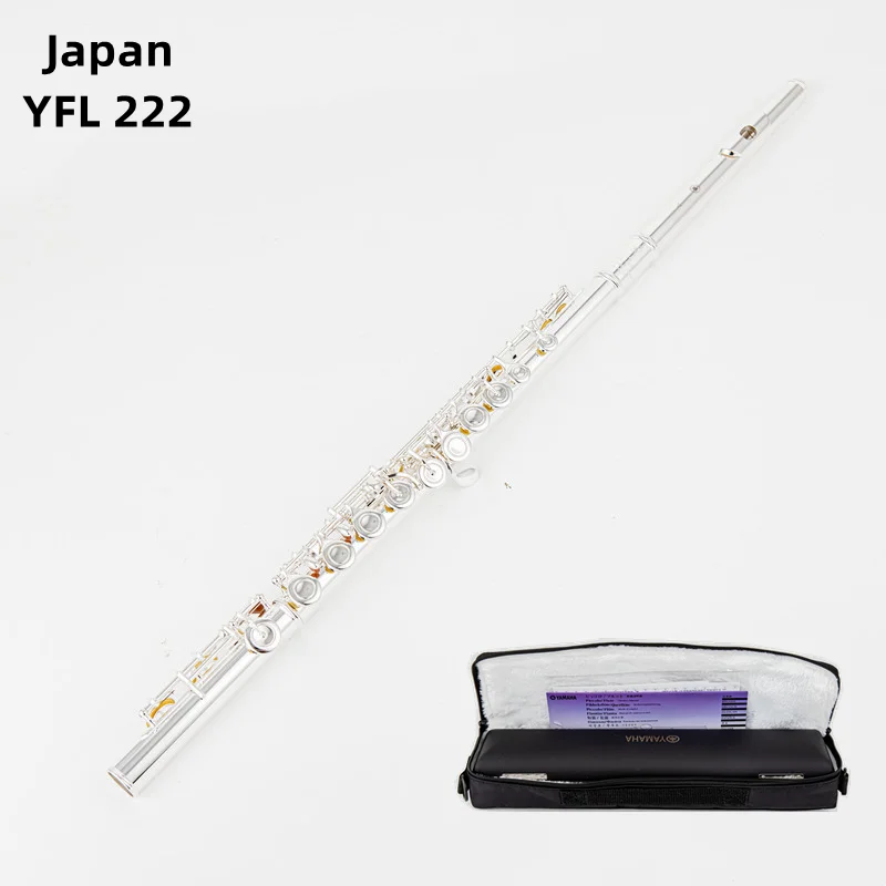 Top Japan Flute 222 Professional Cupronickel C Key 16 Hole Flute Silver Plated Musical Instruments With Case and Accessories