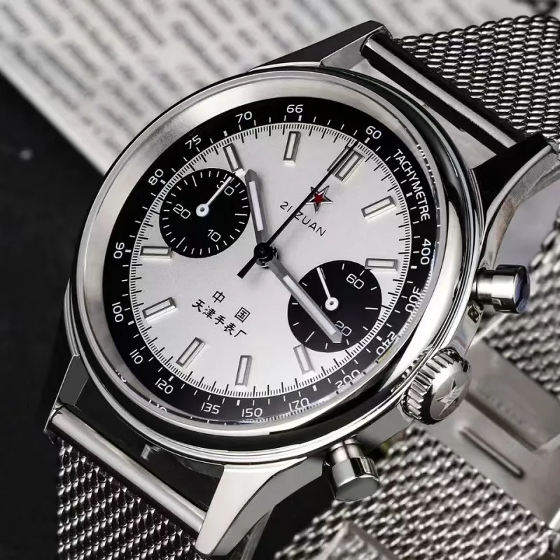 2026 New Arrival 42mm China Aviation Chronograph Quartz 1963 Watch For Men 21 Zuan Pilot Waterproof Canvas Fashion Unique Milita