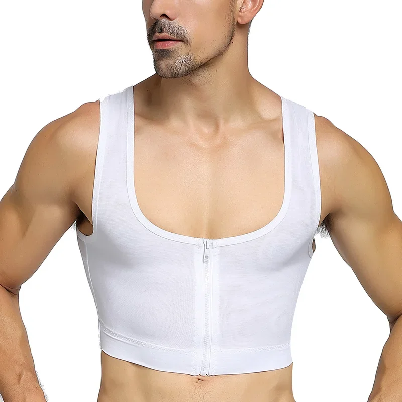 Men's Compression Shirt Undershirt Slimming Tank Top Workout Vest Chest Lifter Body Shaper