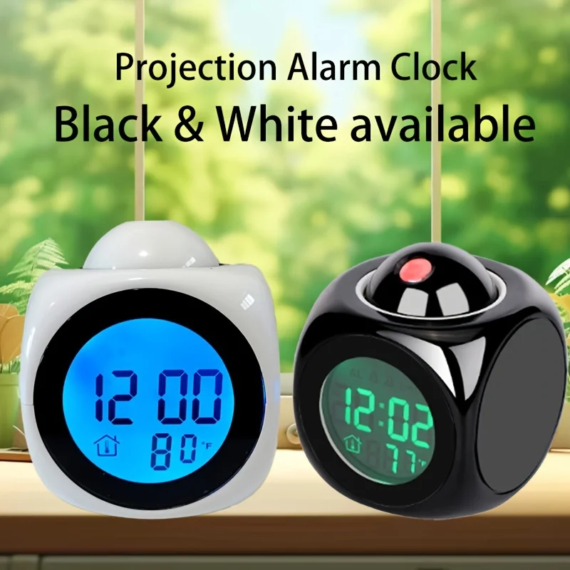 Portable LCD Digital Projection Alarm Clock With USB Cable Screen Display For Living Room Bedroom Home Decoration Timer