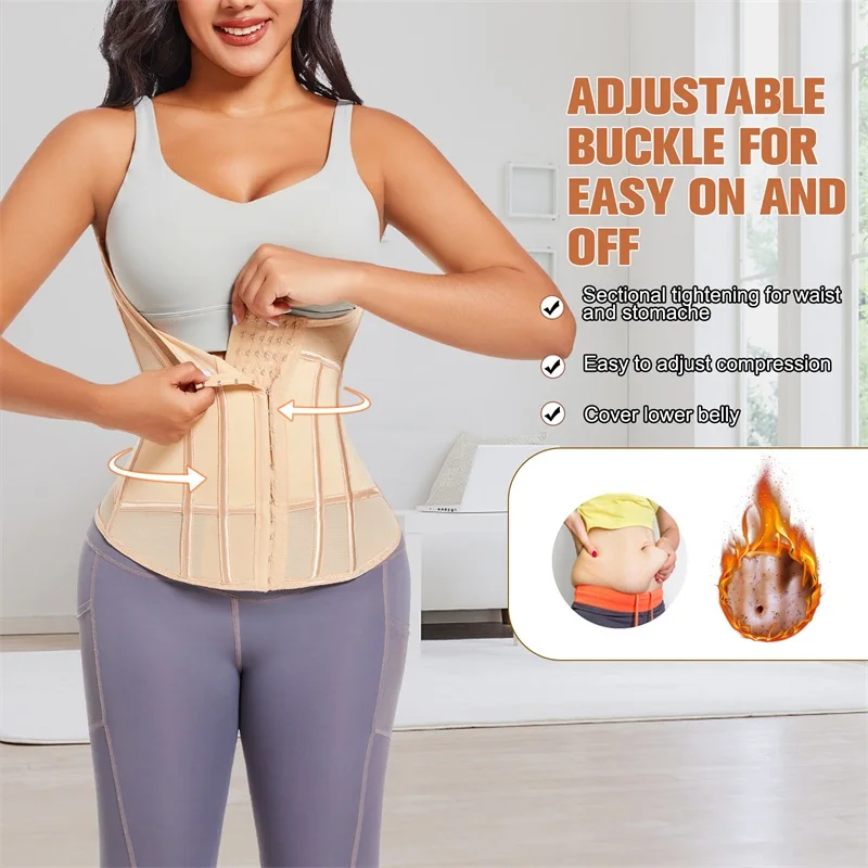 MiiOW Waist Trainer Corset Women Binders Shapers Tummy Wrap Body Shapewear Slimming Belt Flat Belly Workout Women Shaper Girdle