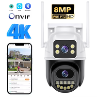 4K 8MP Wifi Camera Night Vision Human Detection 6MP Outdoor CCTV Wifi PTZ Surveillance Camera IP Security Protection iCSee