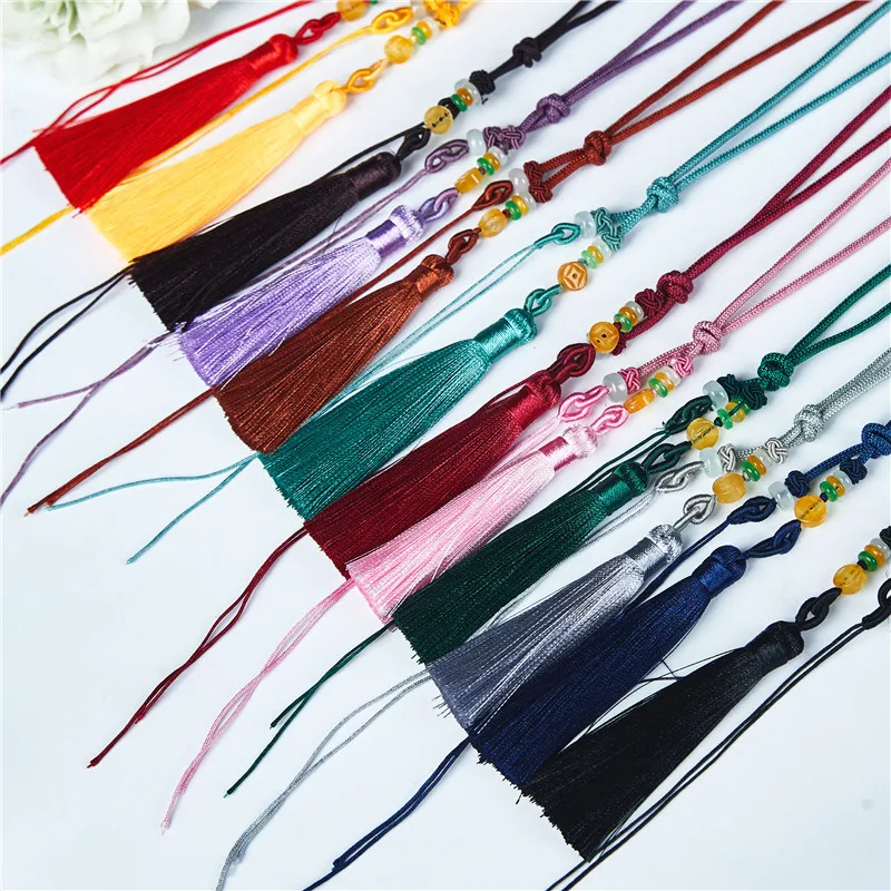 DIY Color Tassel Car Hanging Belt Weaving Kit with Agate Beeswax Rope Bag Cultural Toy Handle - Direct Supply Jewelry Drop Ship