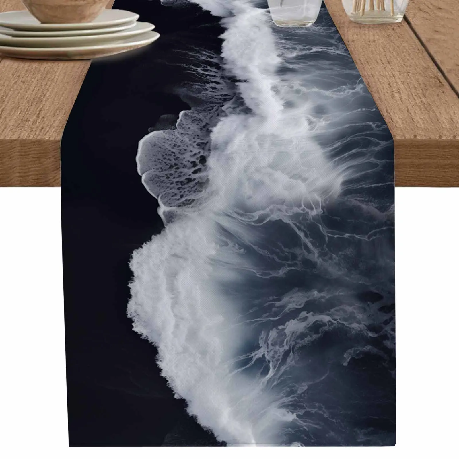 Ocean Beach Summer Vacation Runner Wedding Decor Table Cover Holiday Party Coffee Table Decoration Tablecloth