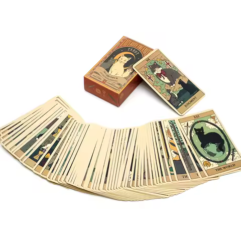 Cats Rule The Earth Tarot Cards 78 Deck Oracle English Visions Tarot Oracle Card Divination Edition Borad Games Tarot Card Game