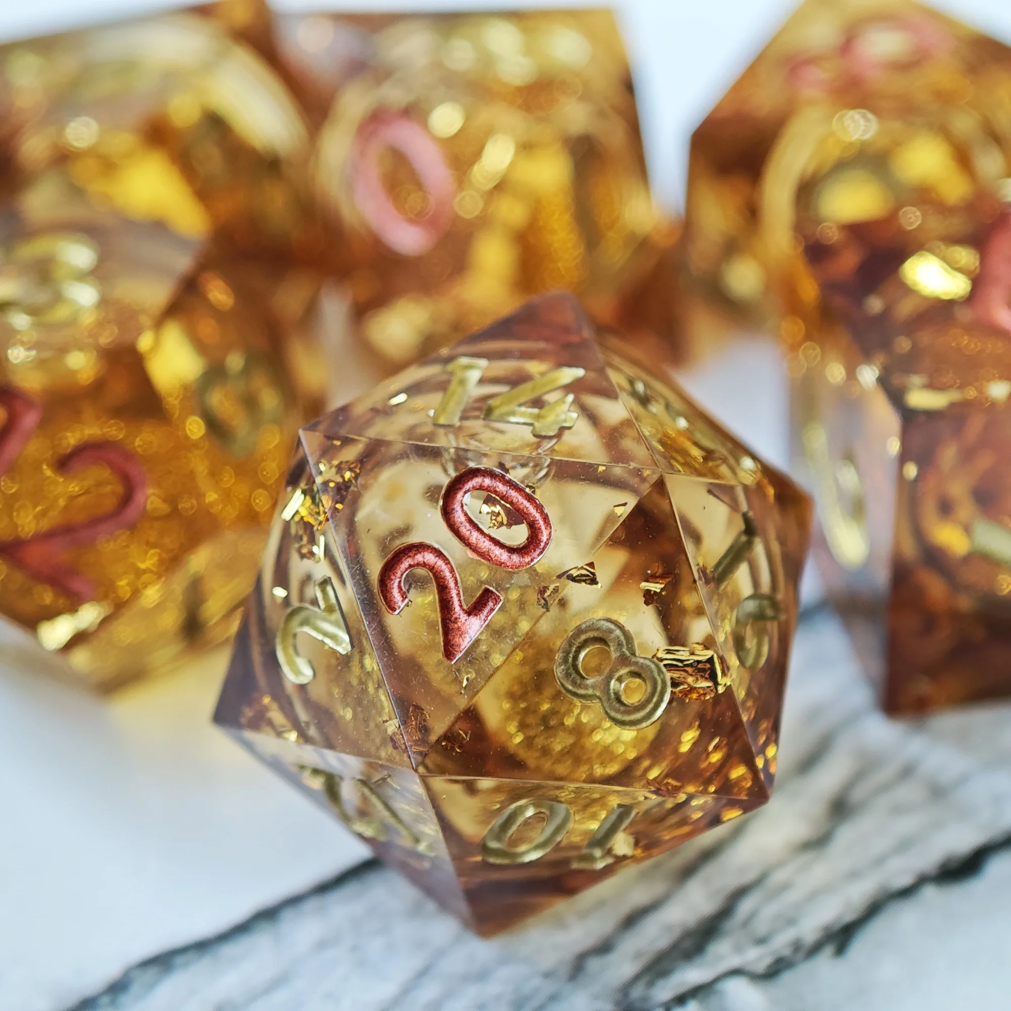 MINI PLANET DND Dice Set 100% Handmade Polyhedral Resin Dice with Sharp Edges For TRPG Board Games Liquid Core Dice Set Factory