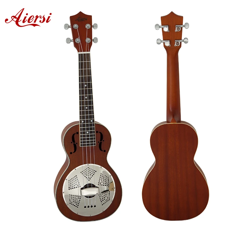 Aiersi marca 26 pulgadas Tenor F agujero caoba cuerpo resonador ukelele 4 cuerdas Hawaii guitarra tamaño pequeño instrumento musical fábrica