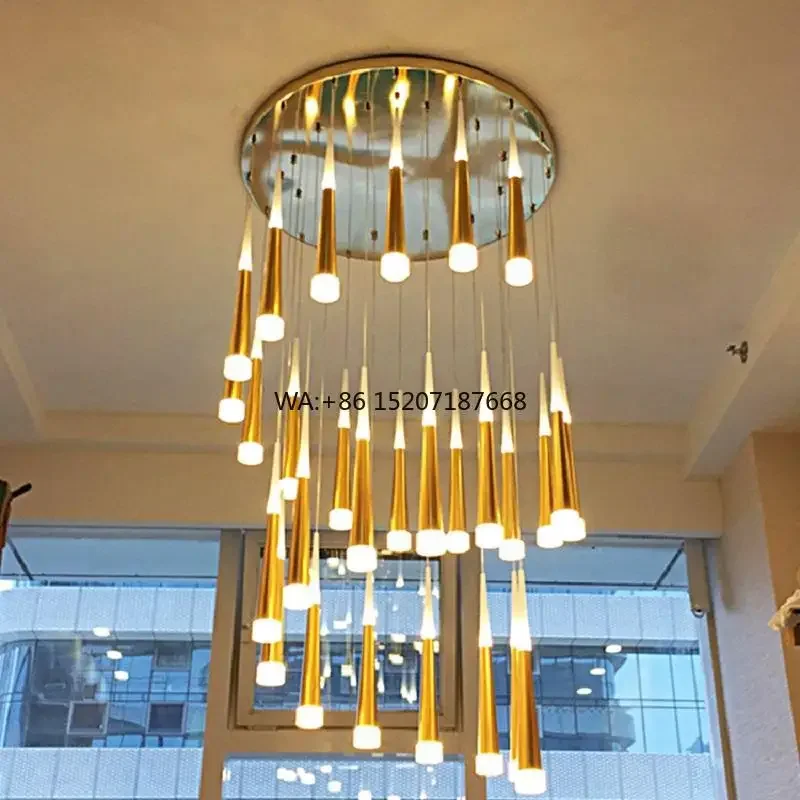 Nordic Modern Luxury Acrylic  Light  Creative Square & Oval Shape for Hotel and Restaurant Stairs Decoration