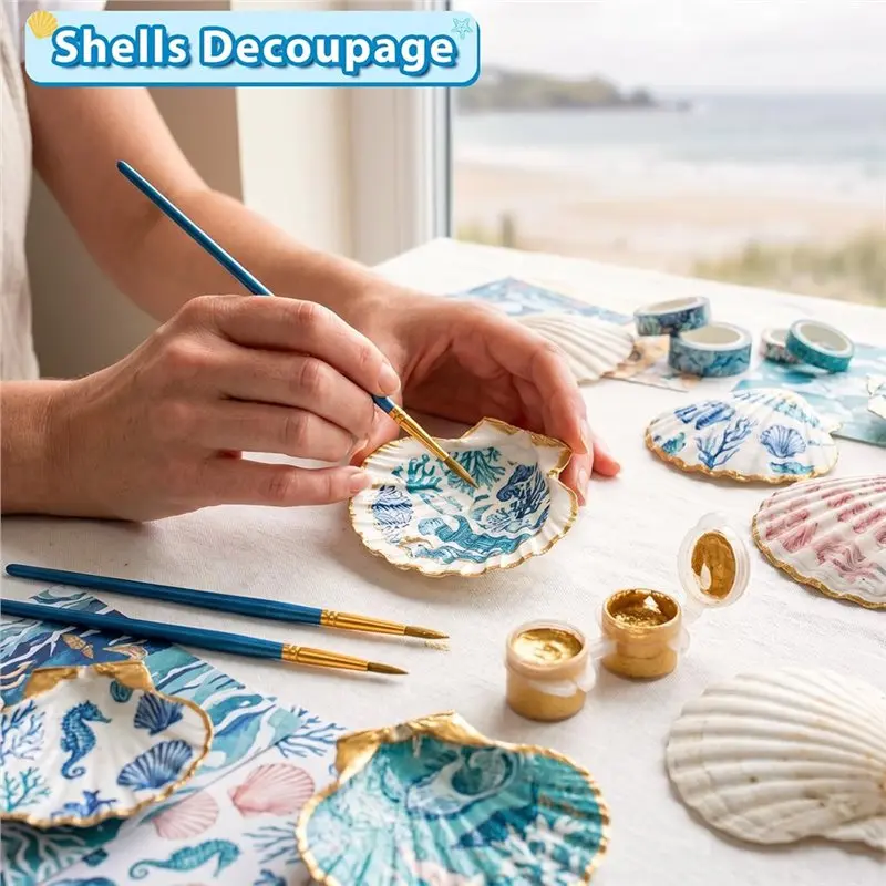 DT39 20 Pcs Large Natural White Scallop Shells for Crafts, Baking, Painting, Beach Wedding Decor & DIY Projects