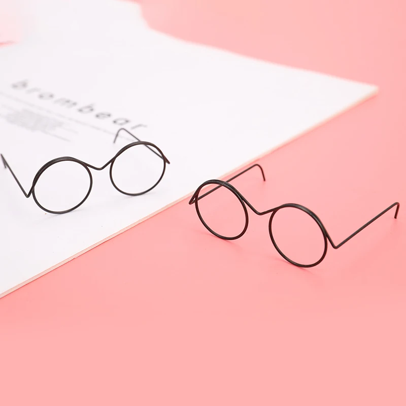 نظارات دمية رائعة بإطار دائري بدون عدسات لإكسسوارات الدمية