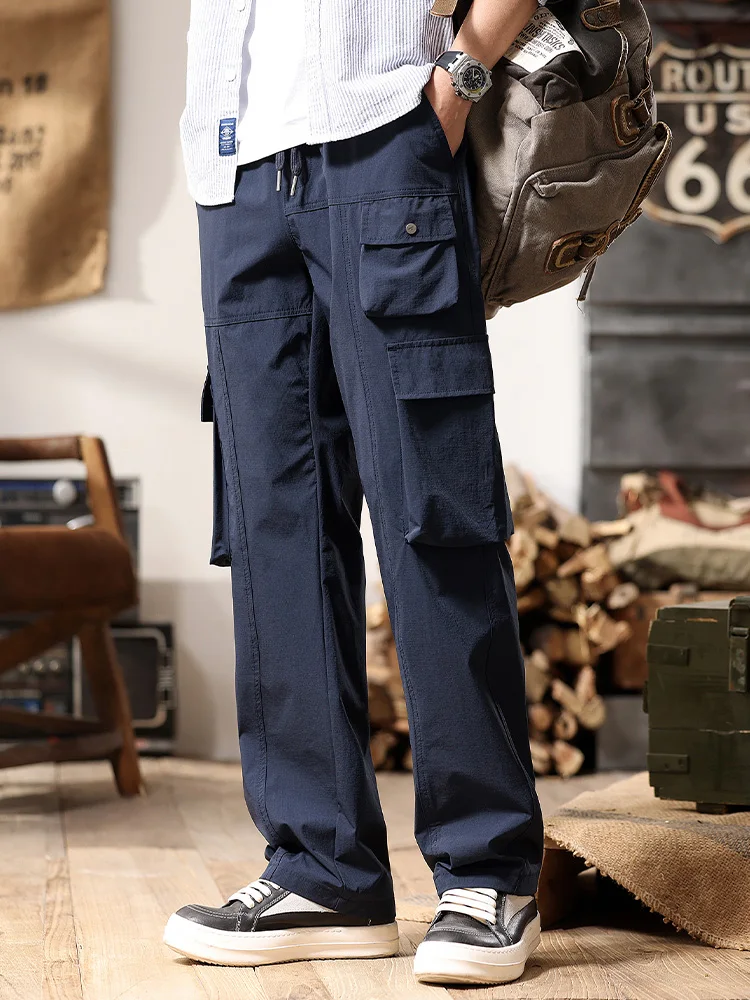 

Ice Silk Casual Pants Men's 2024 New Summer Straight Loose Workwear Trendy Brand Cool Haome Street Sle Faion Ci