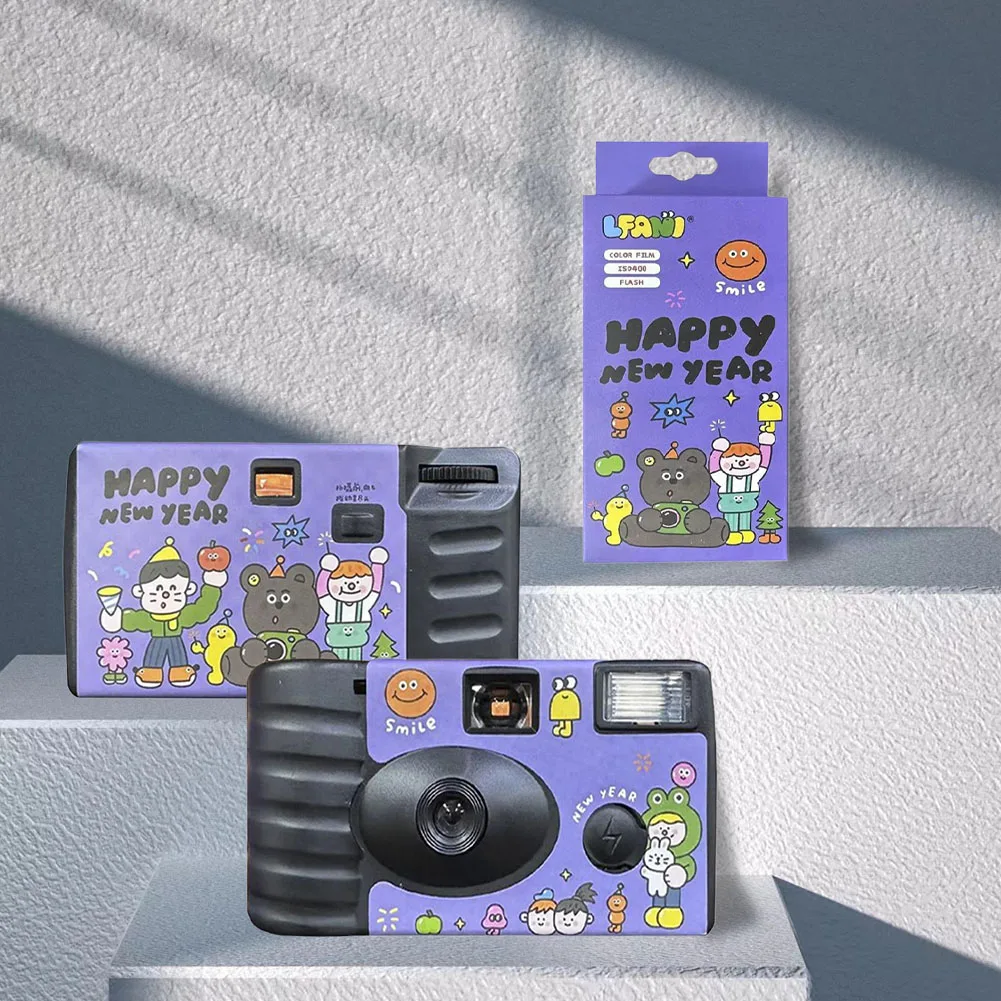 

Одноразовая пленочная камера с 27 экспозициями, 35 мм, встроенная вспышка и широкоугольный объектив, удобная ретро-камера для фотосъемки на день рождения